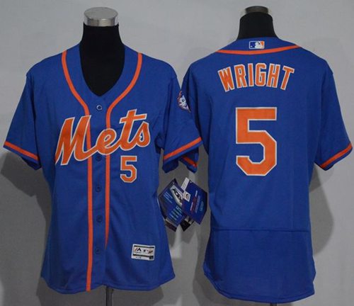 Mets #5 David Wright Blue Flexbase Authentic Women's Stitched MLB Jersey Mets #5 David Wright Blue Flexbase Authentic Women's Stitched MLB Jersey