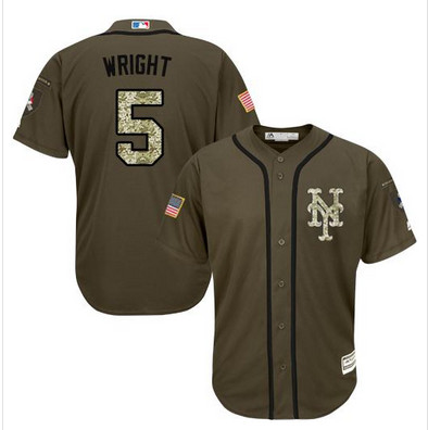 Mets #5 David Wright Green Salute to Service Stitched MLB Jersey
