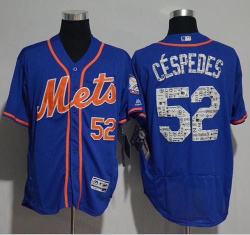 Mets #52 Yoenis Cespedes Blue 2017 Spring Training Authentic FlexBase Stitched MLB Jersey