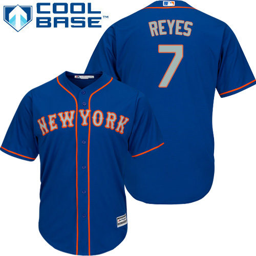 Mets #7 Jose Reyes Blue(Grey NO.) Cool Base Stitched Youth MLB Jersey Mets #7 Jose Reyes Blue(Grey NO.) Cool Base Stitched Youth MLB Jersey