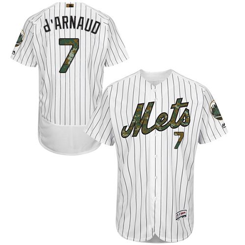Mets #7 Travis d'Arnaud White(Blue Strip) Flexbase Authentic Collection 2016 Memorial Day Stitched MLB Jersey Mets #7 Travis d'Arnaud White(Blue Strip) Flexbase Authentic Collection 2016 Memorial Day Stitched MLB Jersey