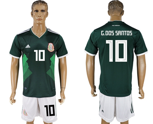 Mexico #10 G.Dos Santos Green Home Soccer Country Jersey