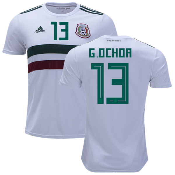 Mexico #13 G.Ochoa Away Kid Soccer Country Jersey Mexico #13 G.Ochoa Away Kid Soccer Country Jersey
