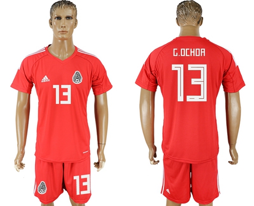 Mexico #13 G.Ochoa Red Goalkeeper Soccer Country Jersey Mexico #13 G.Ochoa Red Goalkeeper Soccer Country Jersey