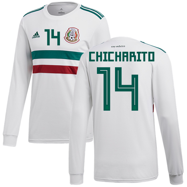 Mexico #14 Chicharito Away Long Sleeves Soccer Country Jersey Mexico #14 Chicharito Away Long Sleeves Soccer Country Jersey