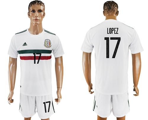 Mexico #17 Lopez Away Soccer Country Jersey Mexico #17 Lopez Away Soccer Country Jersey