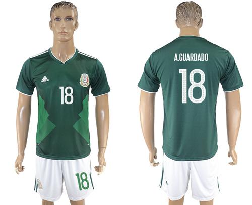 Mexico #18 A.Guardado Green Home Soccer Country Jersey Mexico #18 A.Guardado Green Home Soccer Country Jersey