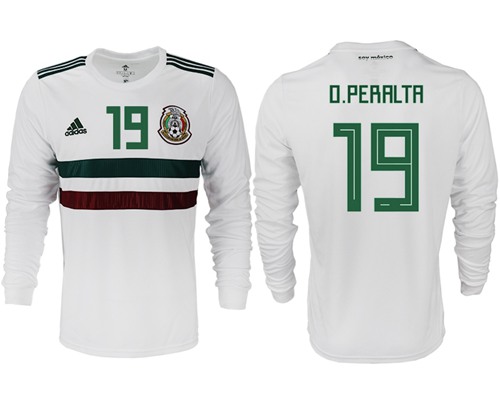 Mexico #19 O.Peralta Away Long Sleeves Soccer Country Jersey Mexico #19 O.Peralta Away Long Sleeves Soccer Country Jersey