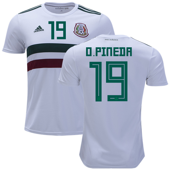 Mexico #19 O.Pineda Away Kid Soccer Country Jersey Mexico #19 O.Pineda Away Kid Soccer Country Jersey