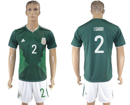Mexico #2 I.Sabdi Green Home Soccer Country Jersey Mexico #2 I.Sabdi Green Home Soccer Country Jersey