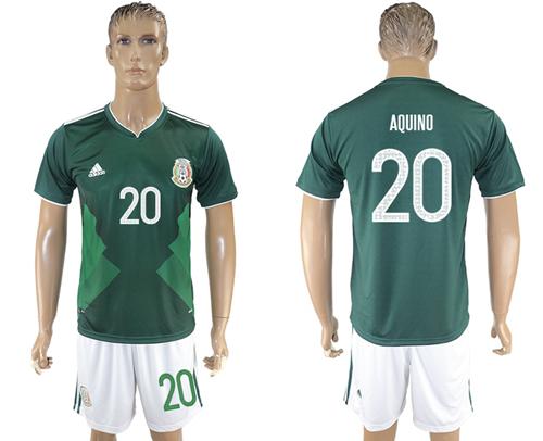 Mexico #20 Aquino Green Home Soccer Country Jersey Mexico #20 Aquino Green Home Soccer Country Jersey