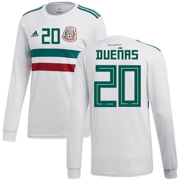 Mexico #20 Duenas Away Long Sleeves Soccer Country Jersey Mexico #20 Duenas Away Long Sleeves Soccer Country Jersey