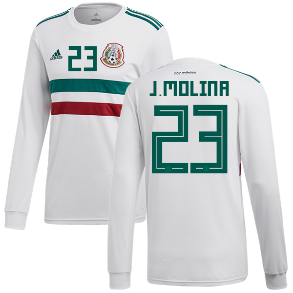 Mexico #23 J.Molina Away Long Sleeves Soccer Country Jersey Mexico #23 J.Molina Away Long Sleeves Soccer Country Jersey