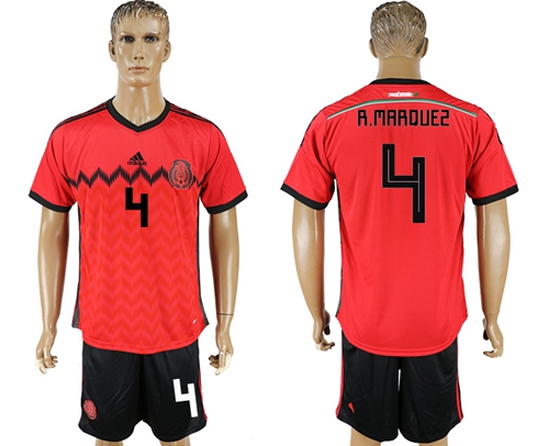 Mexico #4 R.Marquez Away Soccer Country Jersey