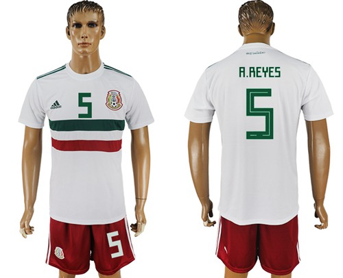 Mexico #5 A.Reyes Away Soccer Country Jersey Mexico #5 A.Reyes Away Soccer Country Jersey