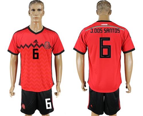 Mexico #6 J.Dos Santos Away Soccer Country Jersey