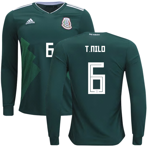 Mexico #6 T.Nilo Home Long Sleeves Kid Soccer Country Jersey Mexico #6 T.Nilo Home Long Sleeves Kid Soccer Country Jersey