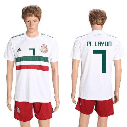 Mexico #7 M.Layun Away Soccer Country Jersey Mexico #7 M.Layun Away Soccer Country Jersey