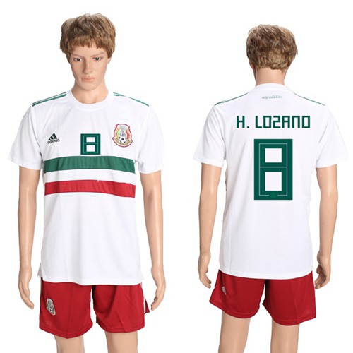 Mexico #8 H.Lozano Away Soccer Country Jersey Mexico #8 H.Lozano Away Soccer Country Jersey
