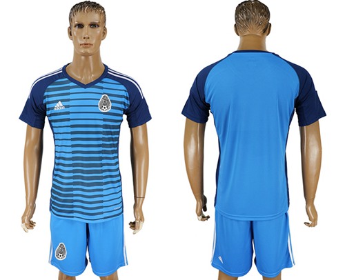 Mexico Blank Blue Goalkeeper Soccer Country Jersey Mexico Blank Blue Goalkeeper Soccer Country Jersey