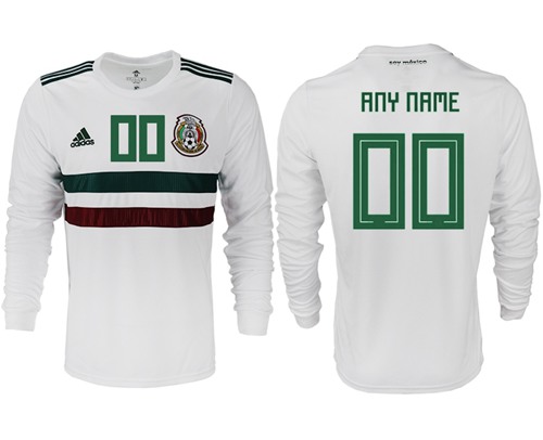 Mexico Personalized Away Long Sleeves Soccer Country Jersey Mexico Personalized Away Long Sleeves Soccer Country Jersey