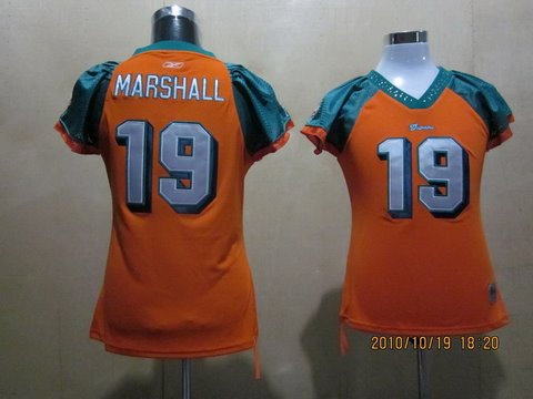 Miami Dolphins #19 marshall orange womens jerseys