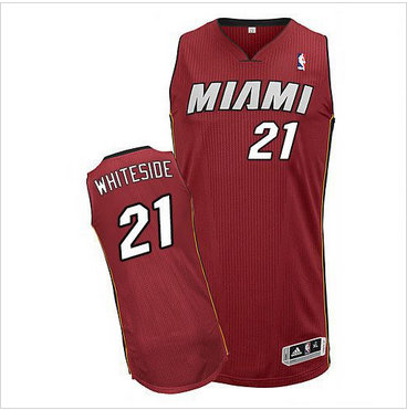 Miami Heat #21 Hassan Whiteside Red Stitched NBA Jersey