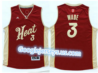 Miami Heat #3 Dwyane Wade Red 2015-2016 Christmas Day Stitched NBA Jersey Miami Heat #3 Dwyane Wade Red 2015-2016 Christmas Day Stitched NBA Jersey