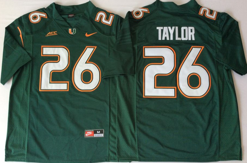Miami Hurricanes 26 Sean Taylor Green Nike College Football Jersey Miami Hurricanes 26 Sean Taylor Green Nike College Football Jersey