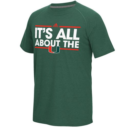 Miami Hurricanes Adidas Dassler Local Ultimate climalite T-Shirt Green