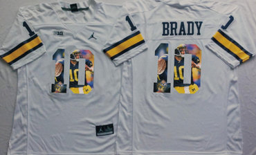Michigan Wolverines 10 Tom Brady White Portrait Number College Jersey Michigan Wolverines 10 Tom Brady White Portrait Number College Jersey