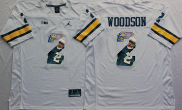 Michigan Wolverines 2 Charles Woodson White Portrait Number College Jersey Michigan Wolverines 2 Charles Woodson White Portrait Number College Jersey