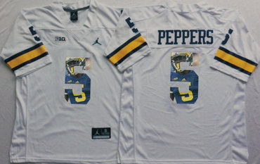 Michigan Wolverines 5 Jabrill Peppers White Portrait Number College Jersey Michigan Wolverines 5 Jabrill Peppers White Portrait Number College Jersey