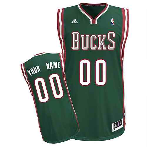 Milwaukee Bucks Custom Swingman Green Road Jersey