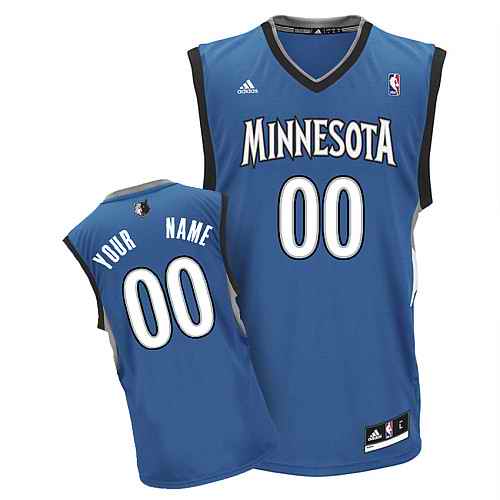 Minnesota Timberwolves Custom Blue Adidas Road Jersey