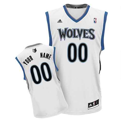 Minnesota Timberwolves Youth Custom White V-Neck Jersey