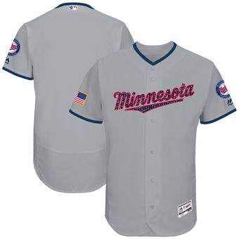 Minnesota Twins Majestic 2017 Stars & Stripes Authentic Collection FlexBase Team Jersey - Gray Minnesota Twins Majestic 2017 Stars & Stripes Authentic Collection FlexBase Team Jersey - Gray