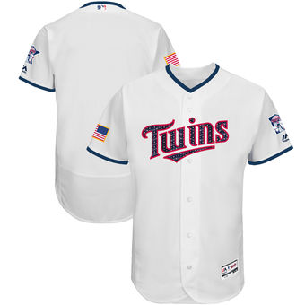Minnesota Twins Majestic 2017 Stars & Stripes Authentic Collection FlexBase Team Jersey - White