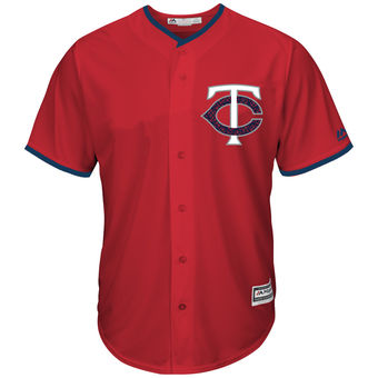 Minnesota Twins Majestic Fashion Stars & Stripes Cool Base Jersey - Scarlet