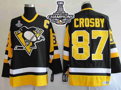 Mitchell&Ness Penguins #87 Sidney Crosby Black 2016 Stanley Cup Champions Stitched NHL Jersey Mitchell&Ness Penguins #87 Sidney Crosby Black 2016 Stanley Cup Champions Stitched NHL Jersey