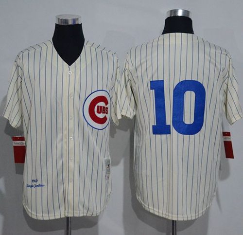Mitchell And Ness 1969 Cubs #10 Ron Santo Cream Strip Throwback Stitched MLB Jersey Mitchell And Ness 1969 Cubs #10 Ron Santo Cream Strip Throwback Stitched MLB Jersey