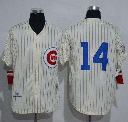 Mitchell And Ness 1969 Cubs #14 Ernie Banks Cream Strip Throwback Stitched MLB Jersey Mitchell And Ness 1969 Cubs #14 Ernie Banks Cream Strip Throwback Stitched MLB Jersey
