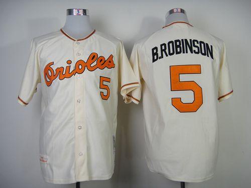 Mitchell And Ness 1989 Orioles #5 Brooks Robinson Cream Throwback Stitched MLB Jersey Mitchell And Ness 1989 Orioles #5 Brooks Robinson Cream Throwback Stitched MLB Jersey