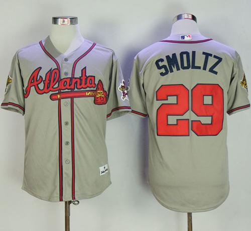 Mitchell And Ness 1995 Braves #29 John Smoltz Grey Throwback Stitched MLB Jersey Mitchell And Ness 1995 Braves #29 John Smoltz Grey Throwback Stitched MLB Jersey