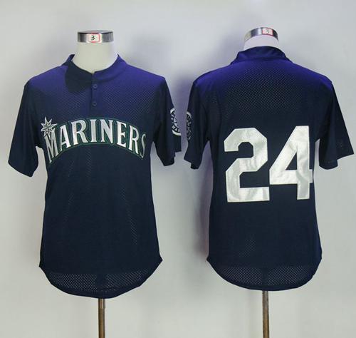 Mitchell And Ness 1995 Mariners #24 Ken Griffey Navy Blue Throwback Stitched MLB Jersey Mitchell And Ness 1995 Mariners #24 Ken Griffey Navy Blue Throwback Stitched MLB Jersey
