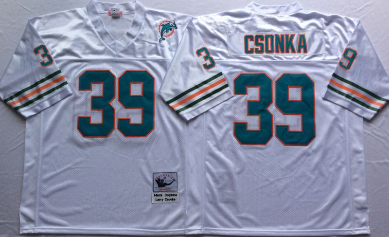 Mitchell And Ness Dolphins #39 Larry Csonka white Throwback Stitched NFL Jersey Mitchell And Ness Dolphins #39 Larry Csonka white Throwback Stitched NFL Jersey
