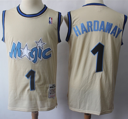 Mitchell And Ness Magic #1 Penny Hardaway Cream Throwback Stitched NBA Jersey Mitchell And Ness Magic #1 Penny Hardaway Cream Throwback Stitched NBA Jersey