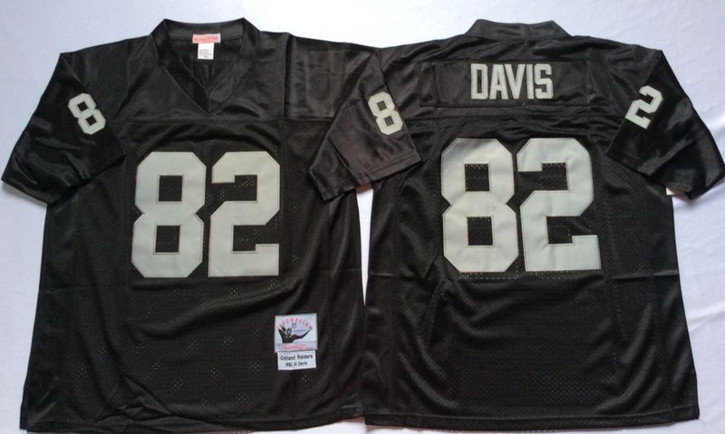 Mitchell And Ness Raiders #82 Jordy Nelson balck Throwback Stitched NFL Jersey
