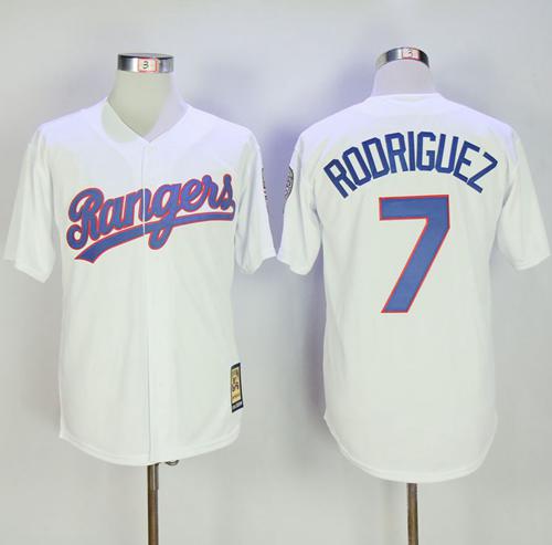 Mitchell And Ness Rangers #7 Ivan Rodriguez White Throwback Stitched MLB Jersey Mitchell And Ness Rangers #7 Ivan Rodriguez White Throwback Stitched MLB Jersey
