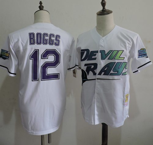 Mitchell And Ness Rays #12 Wade Boggs White Throwback Stitched MLB Jersey Mitchell And Ness Rays #12 Wade Boggs White Throwback Stitched MLB Jersey